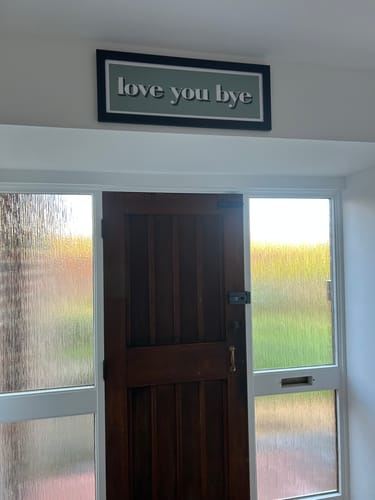 Customer photo review of Love You, Bye Framed Print (New Style)