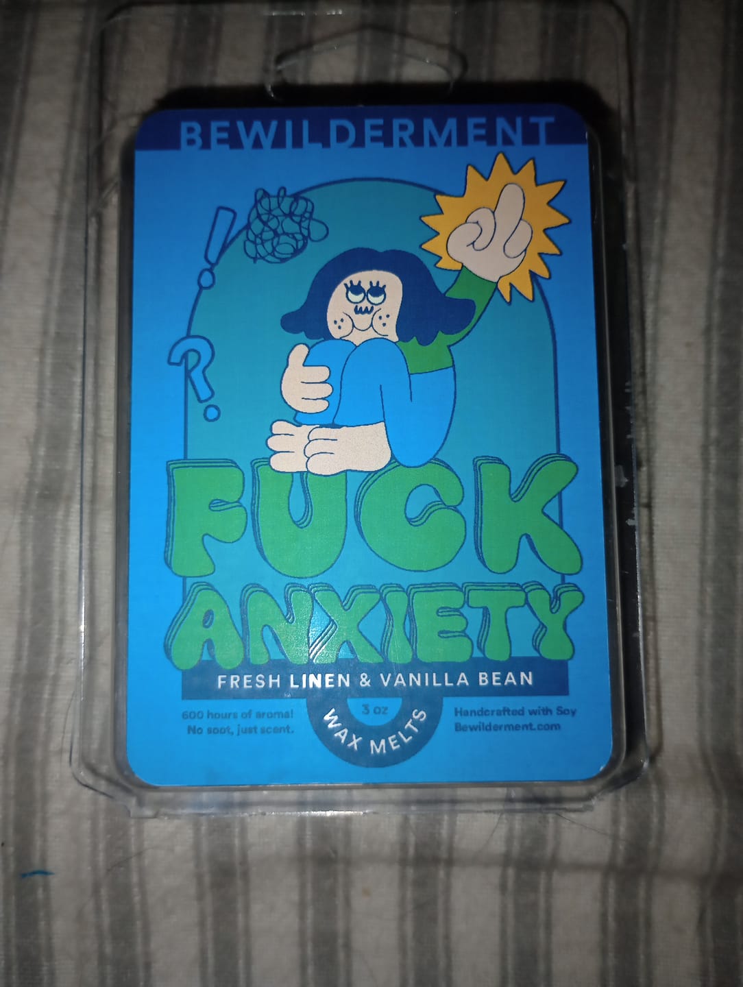 Customer photo review of F*ck Anxiety Wax Melts