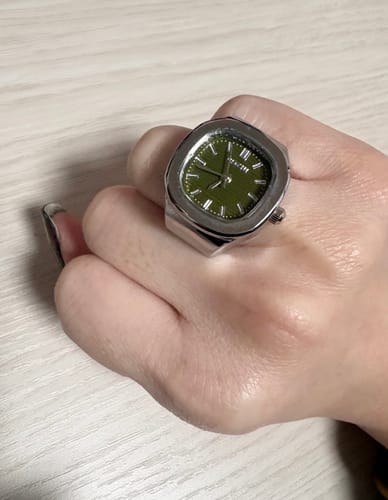 Customer photo review of NAUTILUS RING | SILVER GREEN