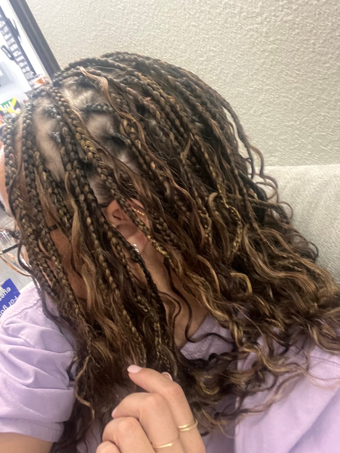 Customer photo review of #4/#27/#30 Mix Color Blend Loose Deep Wave Bulk Human Braiding Hair