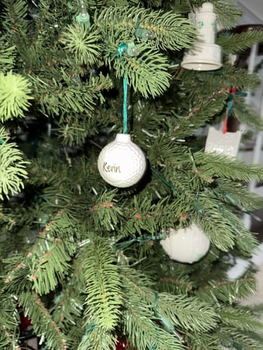 Customer photo review of Belleek Classic Golf Ball Hanging Ornament