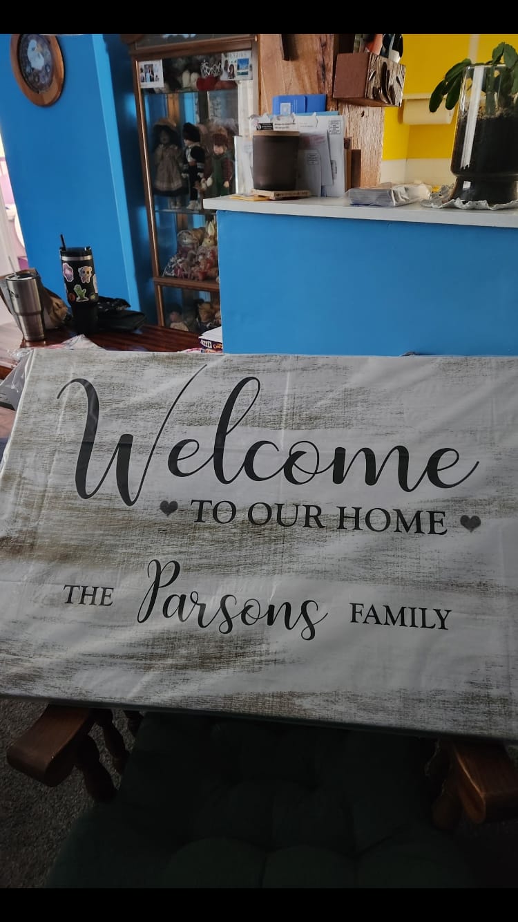 Customer photo review of Personalized "Welcome To Our Home" Premium Canvas