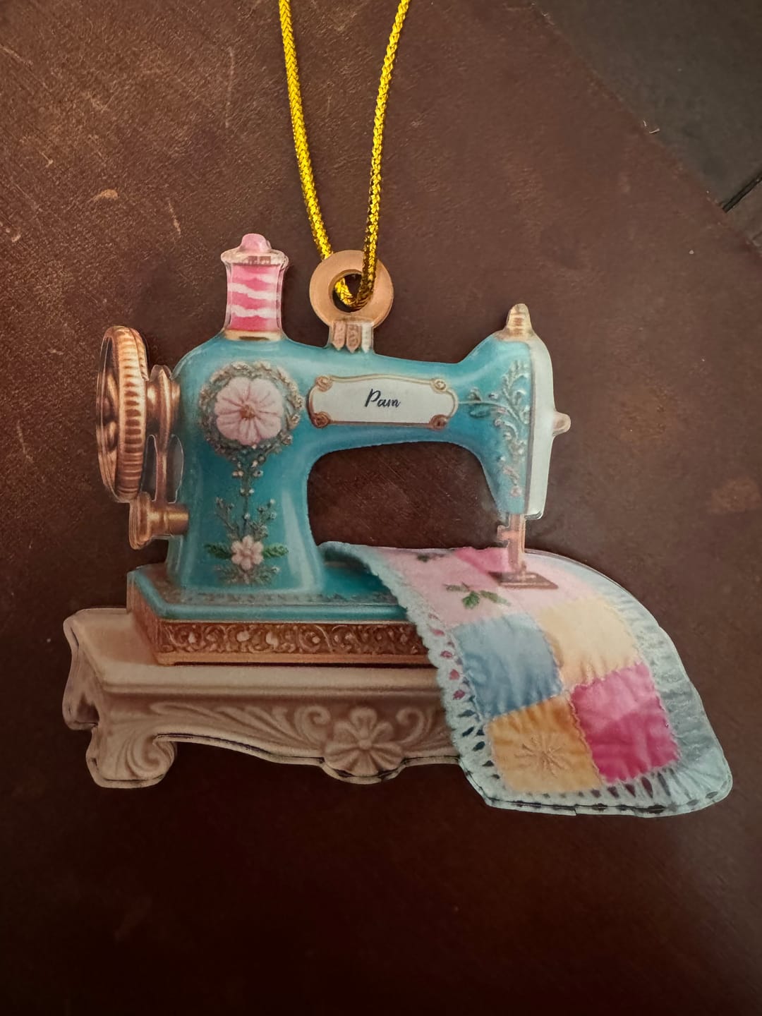 Customer photo review of Sewing Machine Quilter Personalized Christmas Acrylic Ornament - Seamstress Gift