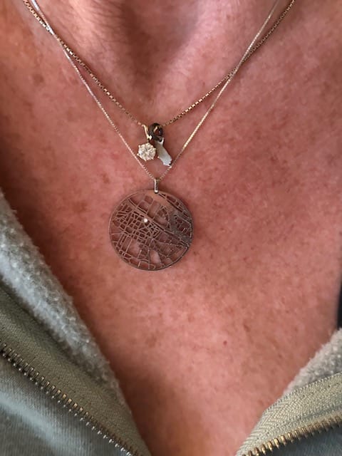 Customer photo review of Your Map Jewelry