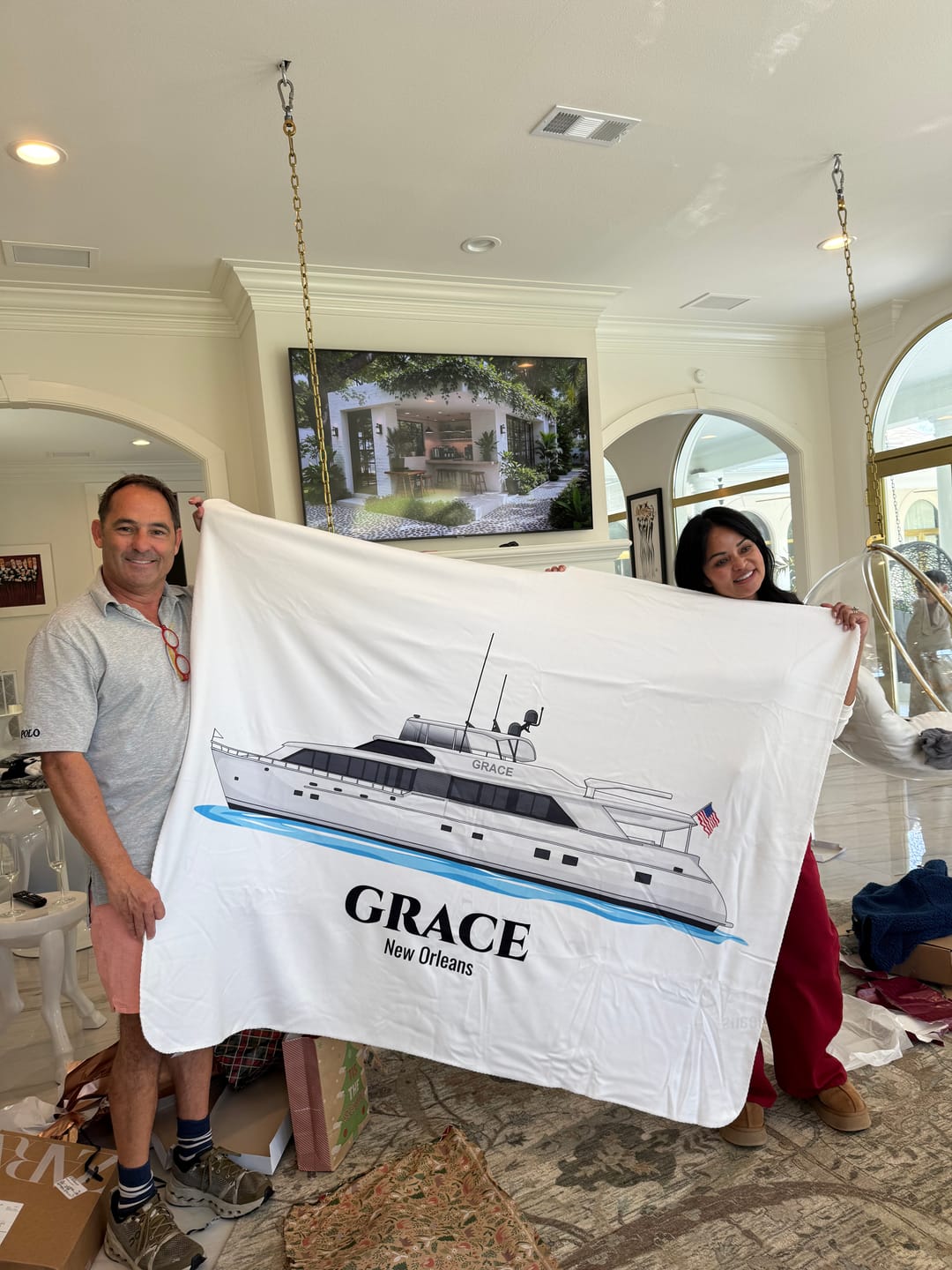 Customer photo review of Custom Fleece Blanket