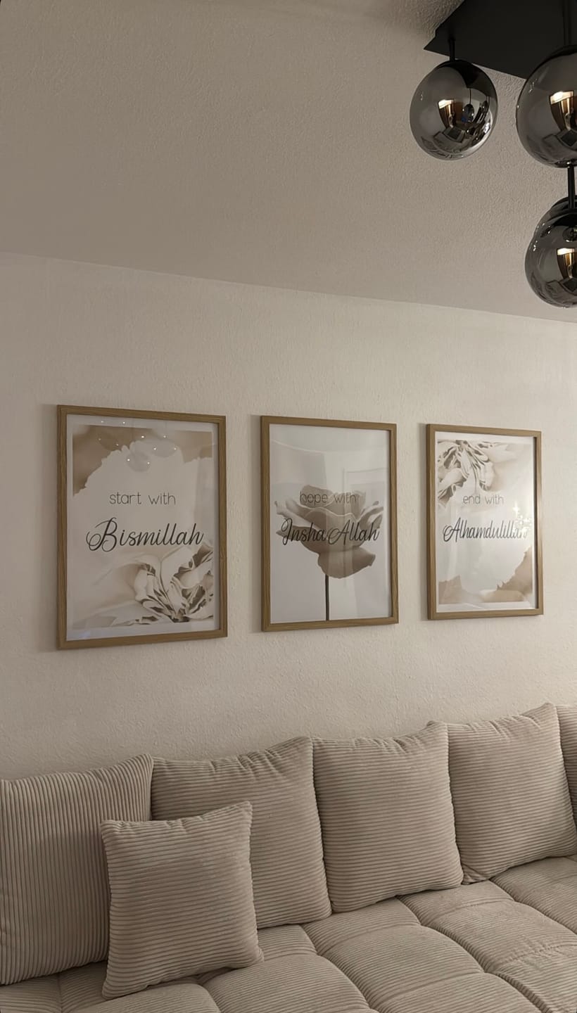 Customer photo review of Start with Bismillah - rosa, weiß oder beige - Poster