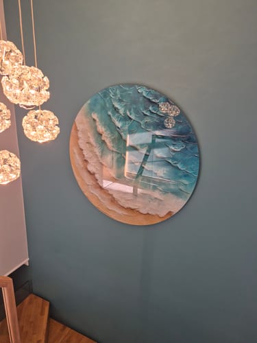 Customer photo review of Painting Waves - Rounded Glass Wall Art
