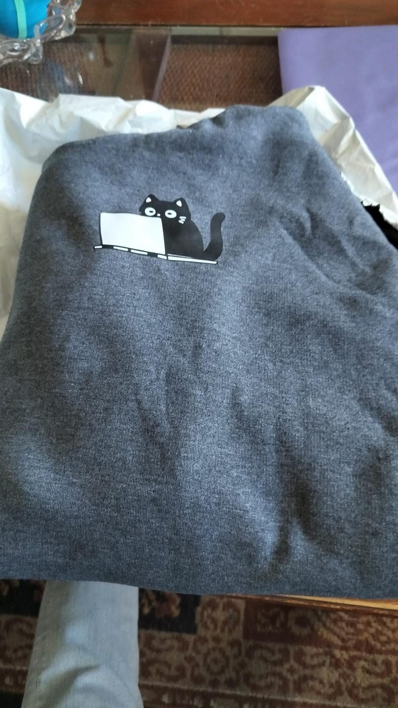 Customer photo review of The Coding Cat Hoodie