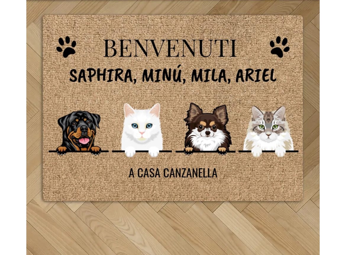 Customer photo review of Benvenuti da – Zerbino personalizzato