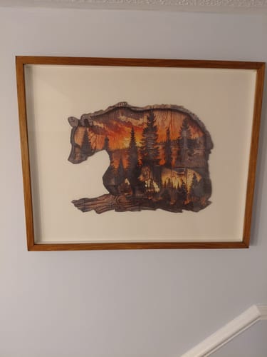 Customer photo review of Woodcarving Bear Wooden Jigsaw Puzzle