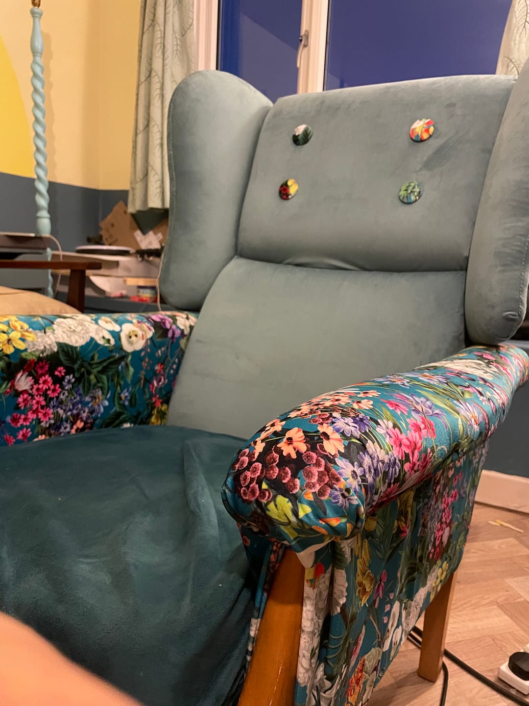 Customer photo review of Plain Upholstery Velvet Fabric