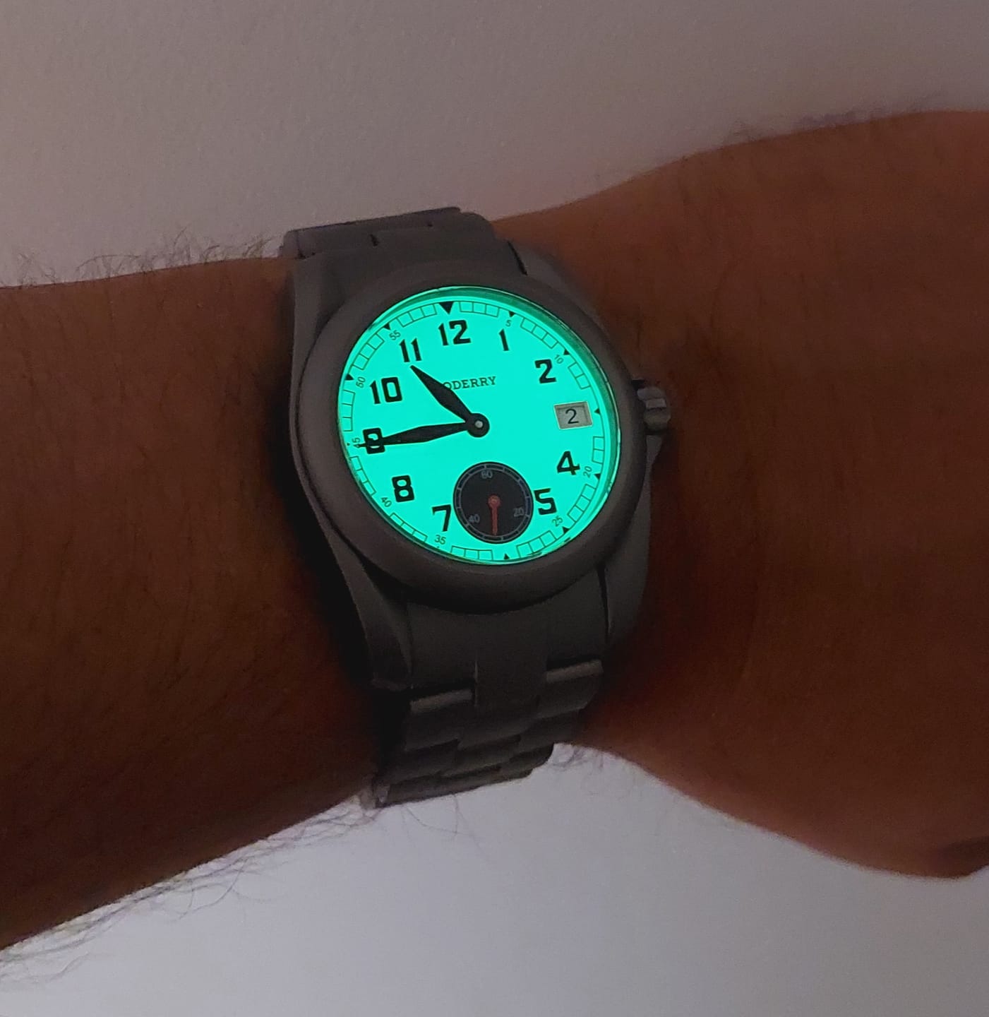 Customer photo review of VOYAGER S72 – 72-Hour Power Reserve Titanium Automatic Field Watch, 100M Water Resistant | Cream