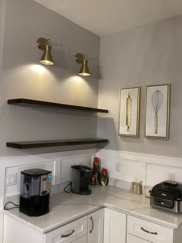 Customer photo review of Rustic Floating Shelves