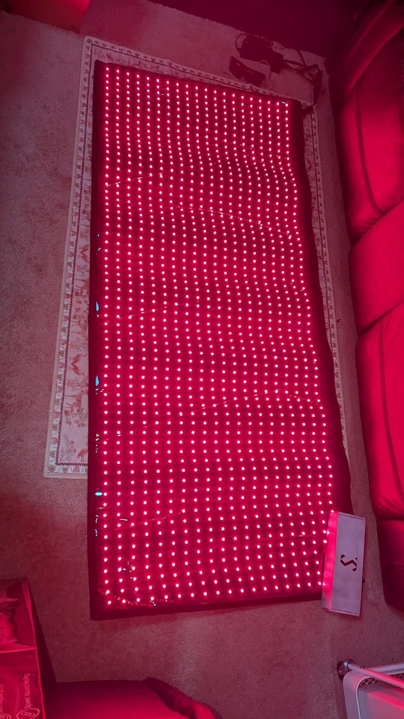 Customer photo review of Red Light Therapy Mat With Infrared