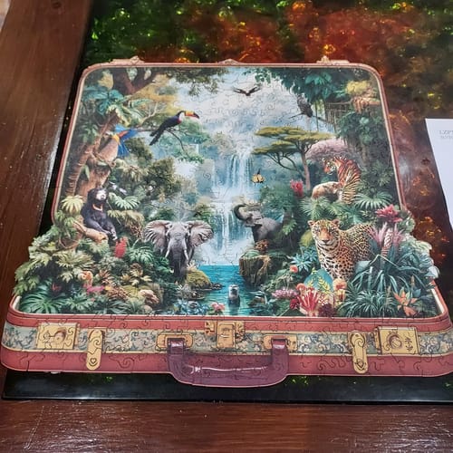 Customer photo review of Suitcase scenery-jungle animals Wooden Jigsaw Puzzle