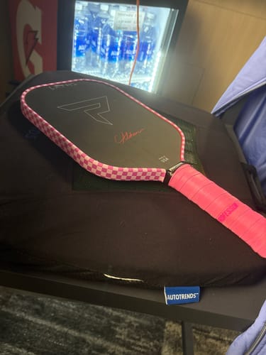 Customer photo review of Pink Checkers Edge Tape (3 pack) - Pickleball Paddle Edge Tape