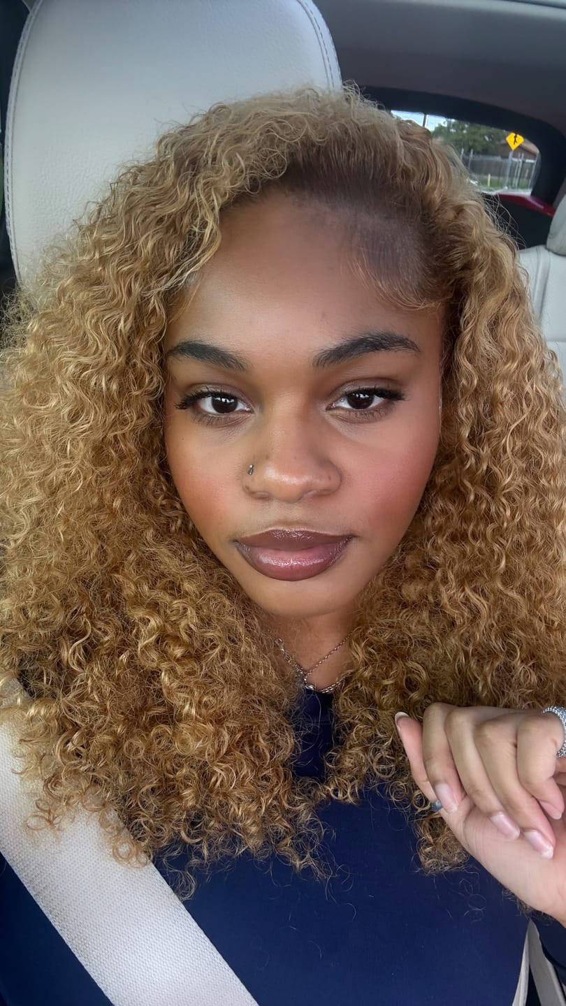 Customer photo review of Baby Curly Beige (Restocks December 15th)