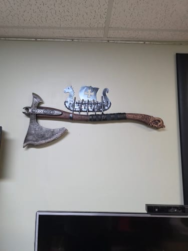Customer photo review of Upgrade Your Display – Drakkar Axe Holder