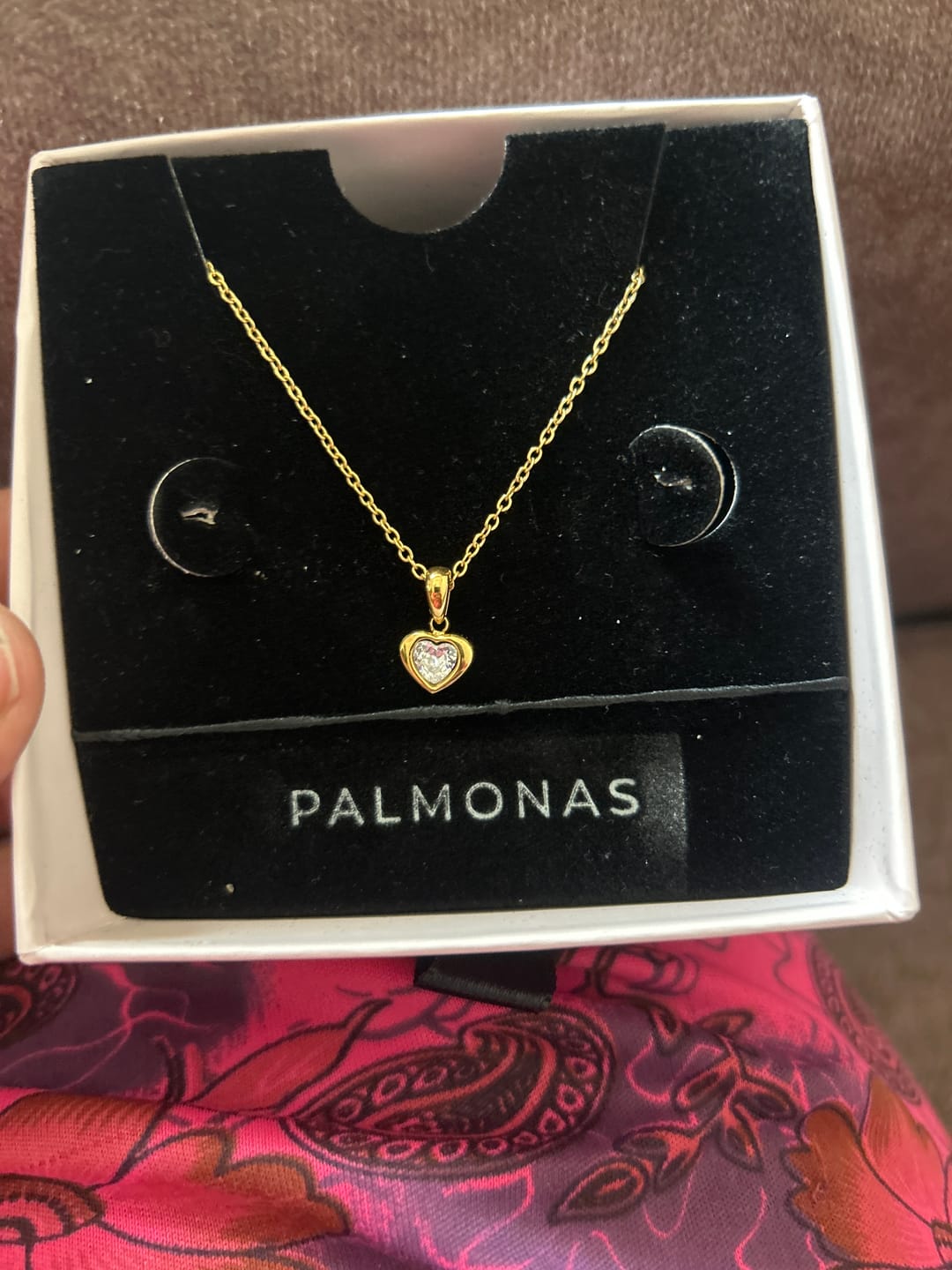 Customer photo review of Twin Glow Heart Necklace