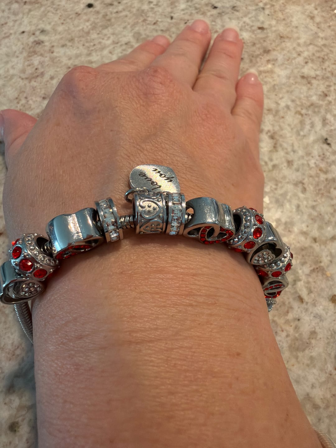 Customer photo review of I Love You Bracelets