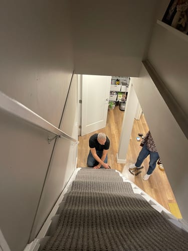 Customer photo review of Boloria North American Gray DIY Stair Runner