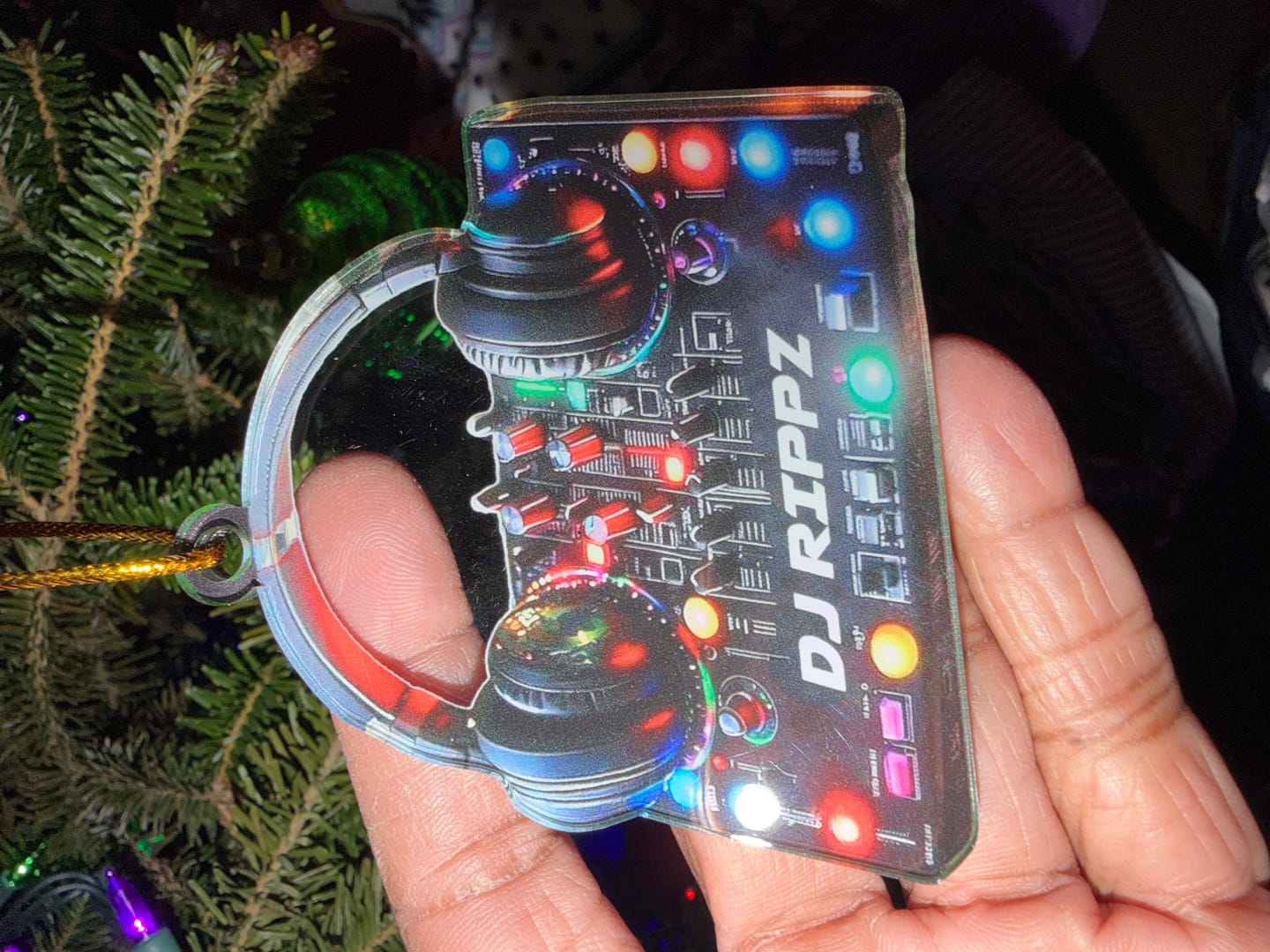 Customer photo review of DJ Mixer with Headphones Ornament, Custom Name Music Console Christmas Decor, Gift For DJs, Music Producers