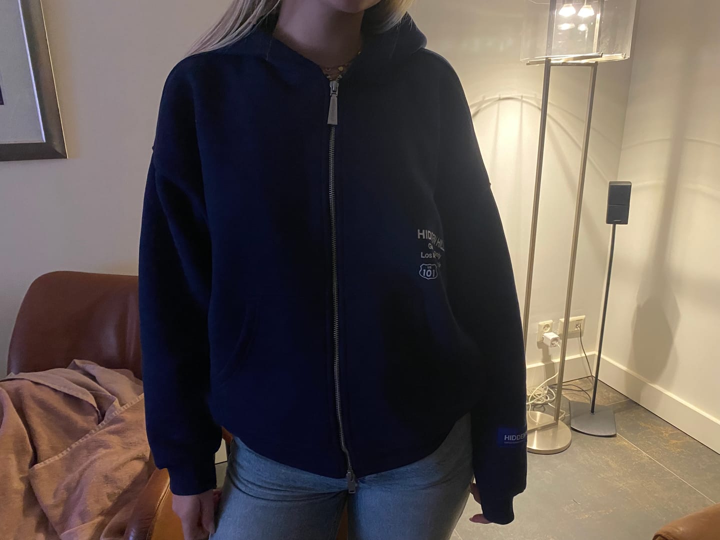 Customer photo review of LABEL ZIP HOODIE NAVY