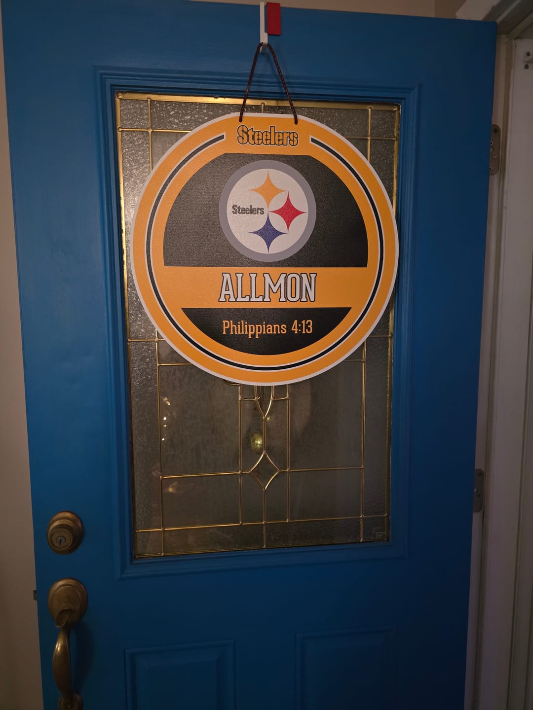 Customer photo review of Pittsburgh Steelers Personalized Monogram Metal Art