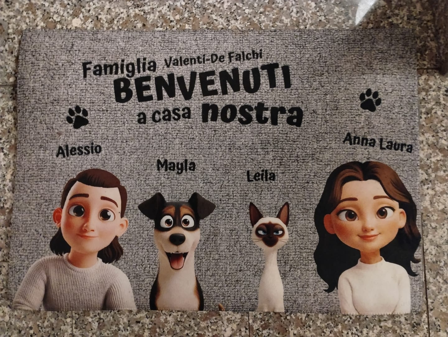 Customer photo review of Casa nostra - Zerbino personalizzato