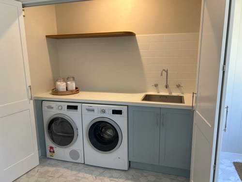 Customer photo review of Curved Floating Shelf (Spotted Gum)