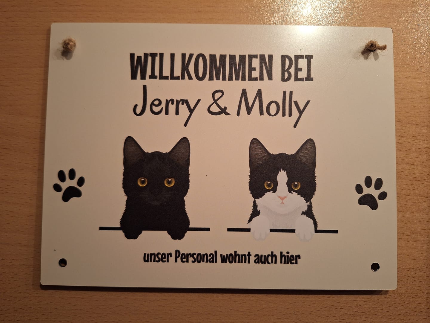 Customer photo review of Spähende Haustiere - Individuelles Türschild