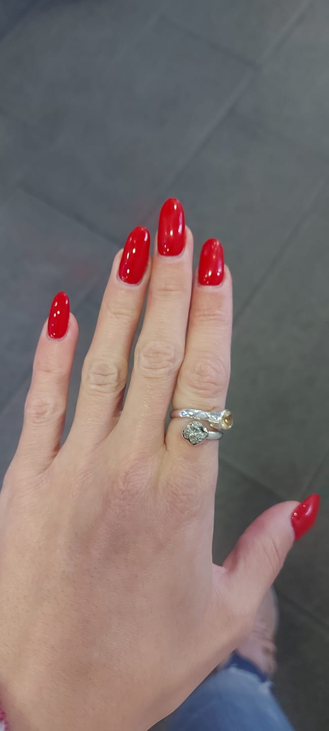 Customer photo review of Citrine + Pyrite oval ring