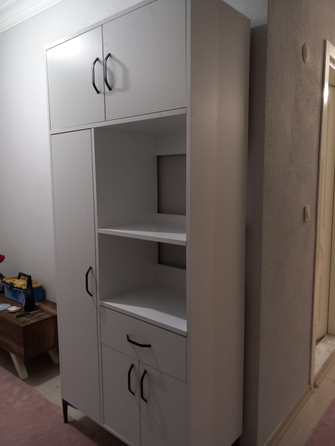 Customer photo review of Rani JE165 Çok Amaçlı Dolap 5 Kapaklı 1 Çekmeceli Kiler Mutfak Dolabı Beyaz