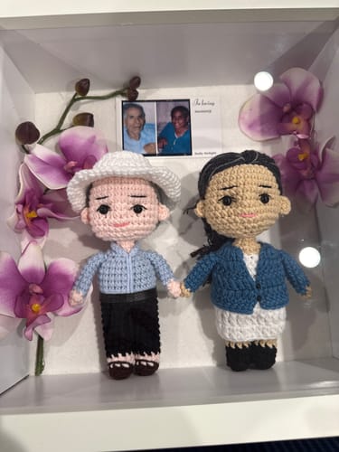 Customer photo review of Dolly® Personalized Couple Crochet Dolls