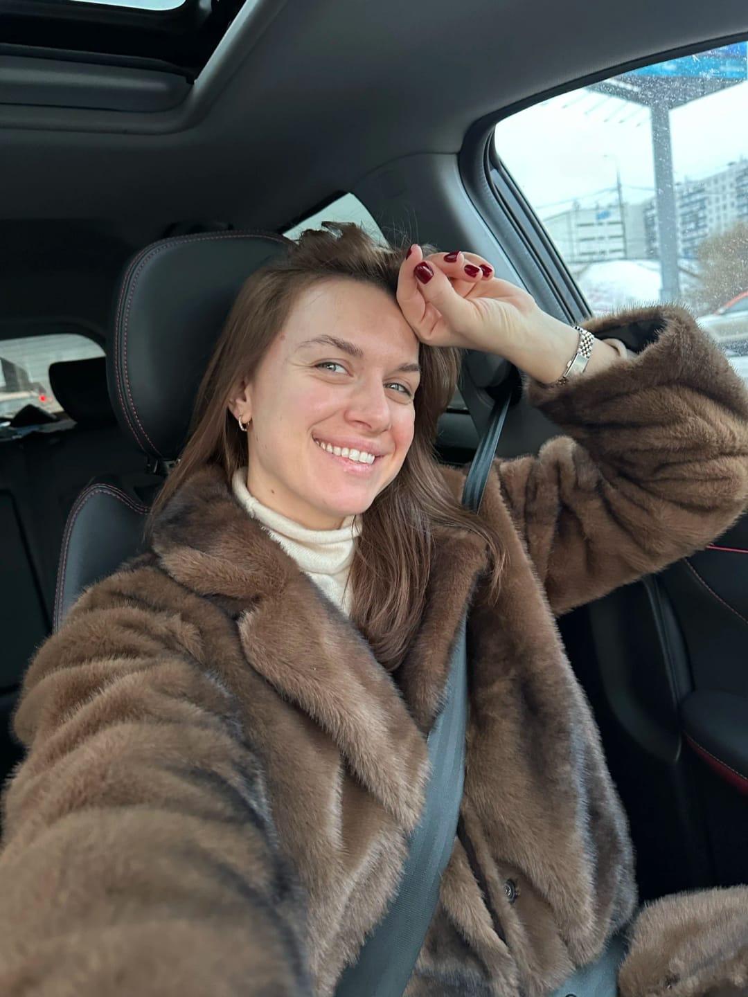 Customer photo review of Lucie Faux Fur Maxi Coat