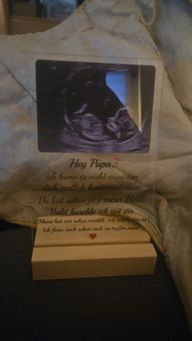 Customer photo review of Acrylglas - Ultraschallbild Papa - personalisierbar