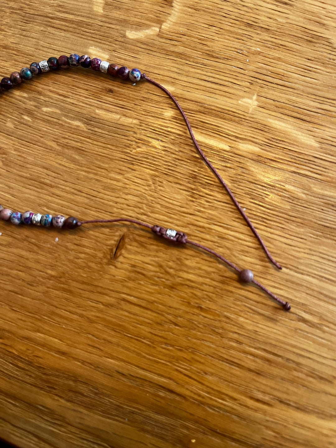 Customer photo review of Tibetisches Energie Armband - Violetter Jaspis