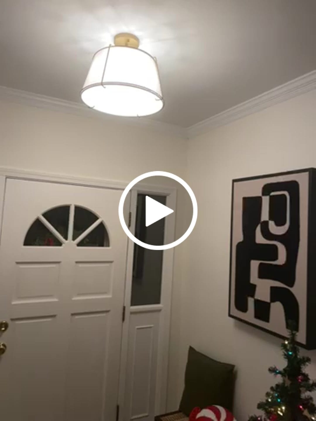 Customer video review of Contemporary Wide Linen Drum Brass Semi Flush Mount