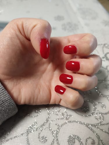 Customer photo review of Vernis Gel Sculpture Polybase Victory Red Didier Lab 10ml