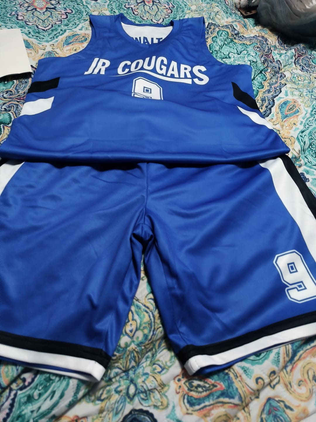 Customer photo review of Custom Royal White Double Side Sets Design Sportswear Basketball Jersey