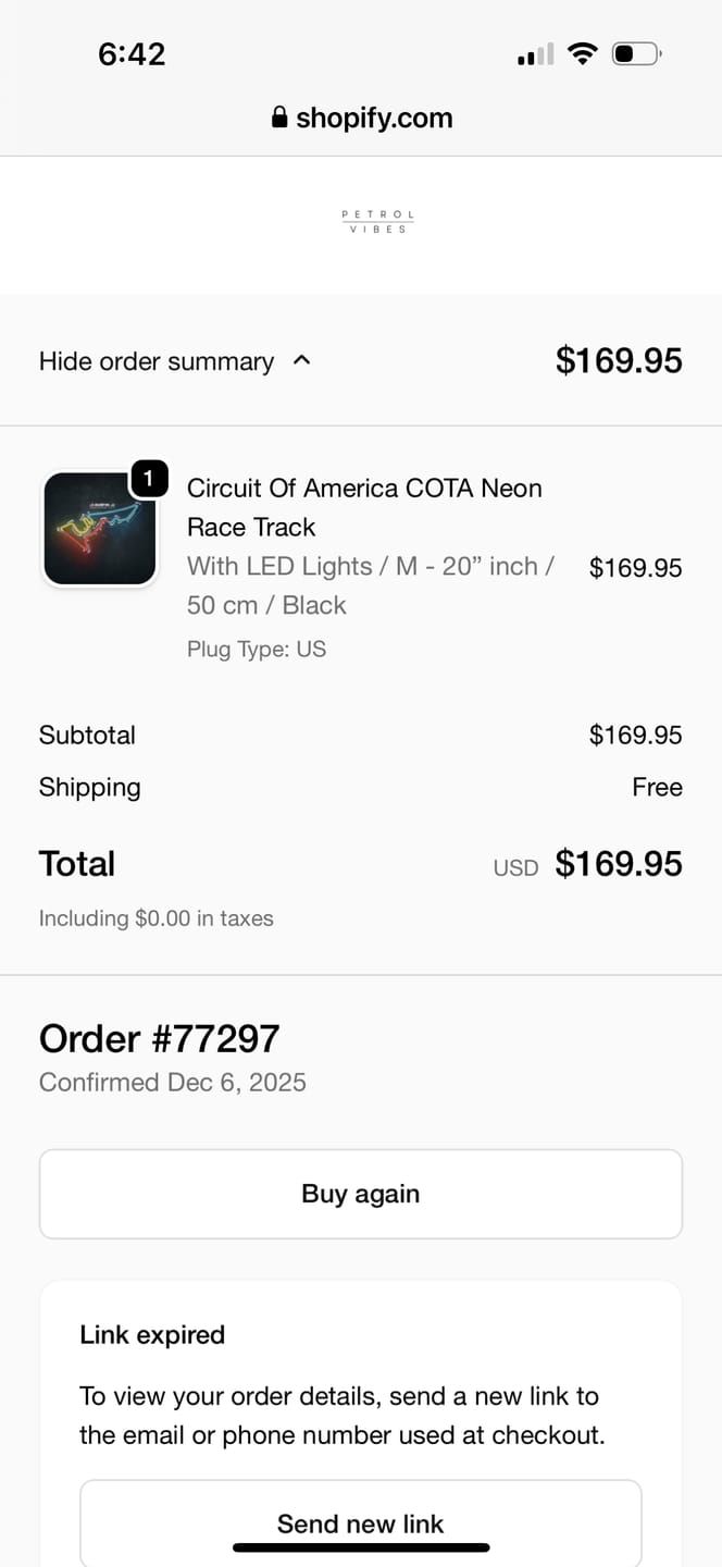 Customer photo review of Circuit Of America COTA Neon Race Track