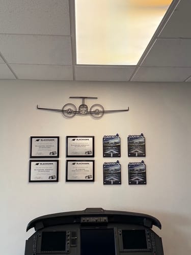 Customer photo review of King Air 350 Front Silhouette Metal Wall Art