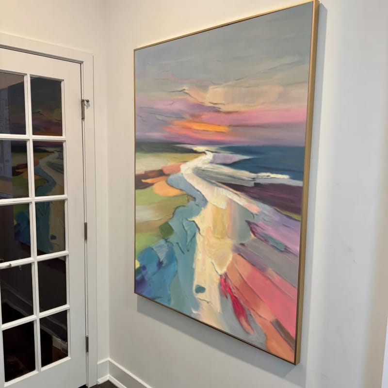 Customer photo review of Colorful Ocean And Sky Abstract Textured Wall Art #OS100