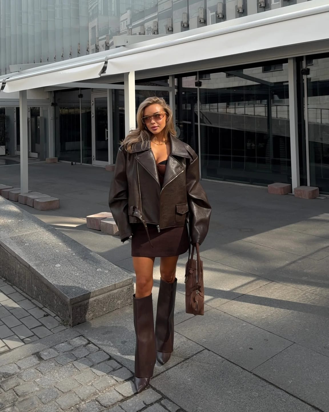 Customer photo review of Gertrude Vegan Leather Jacket