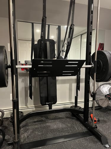 Customer photo review of EVOLPOW Leg Press and Safety Handles Attachment for Smith Machine