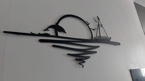 Customer photo review of Décoration murale en métal - Lever du soleil (SUN.02)