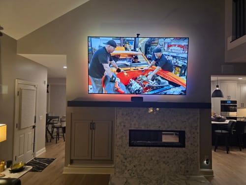 Customer photo review of Custom Metal Floating Mantel Shelf | 25+ Finishes