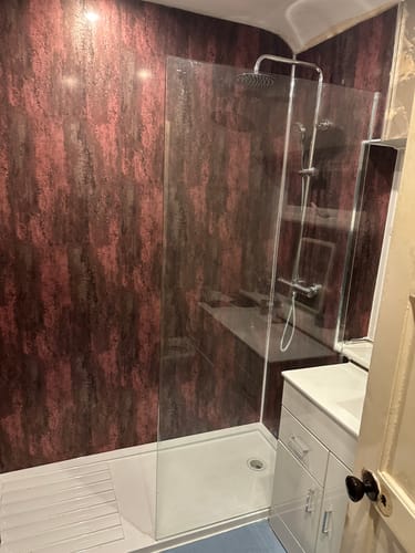 Customer photo review of Messis Round Cool Touch Exposed Rigid Riser Thermostatic Shower Set - Chrome