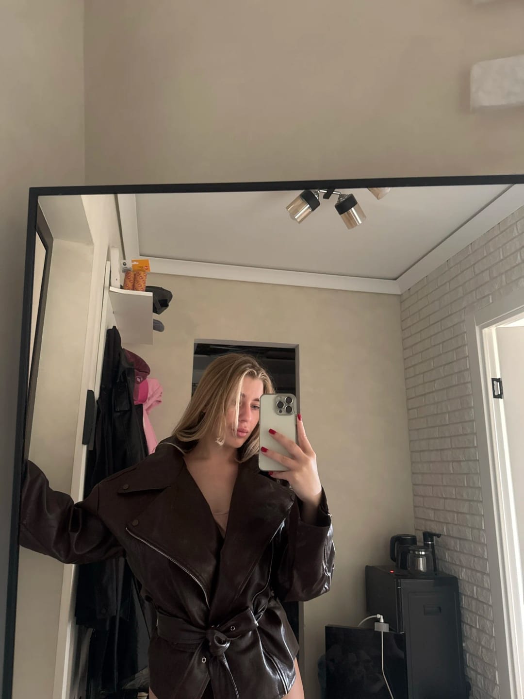 Customer photo review of Gertrude Vegan Leather Jacket