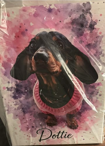 Customer photo review of Your Dog as Watercolor Portrait